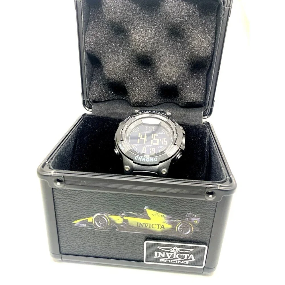 Invicta Racing Men's Watch 47523 Quartz Digital Black Resin Strap 50mm